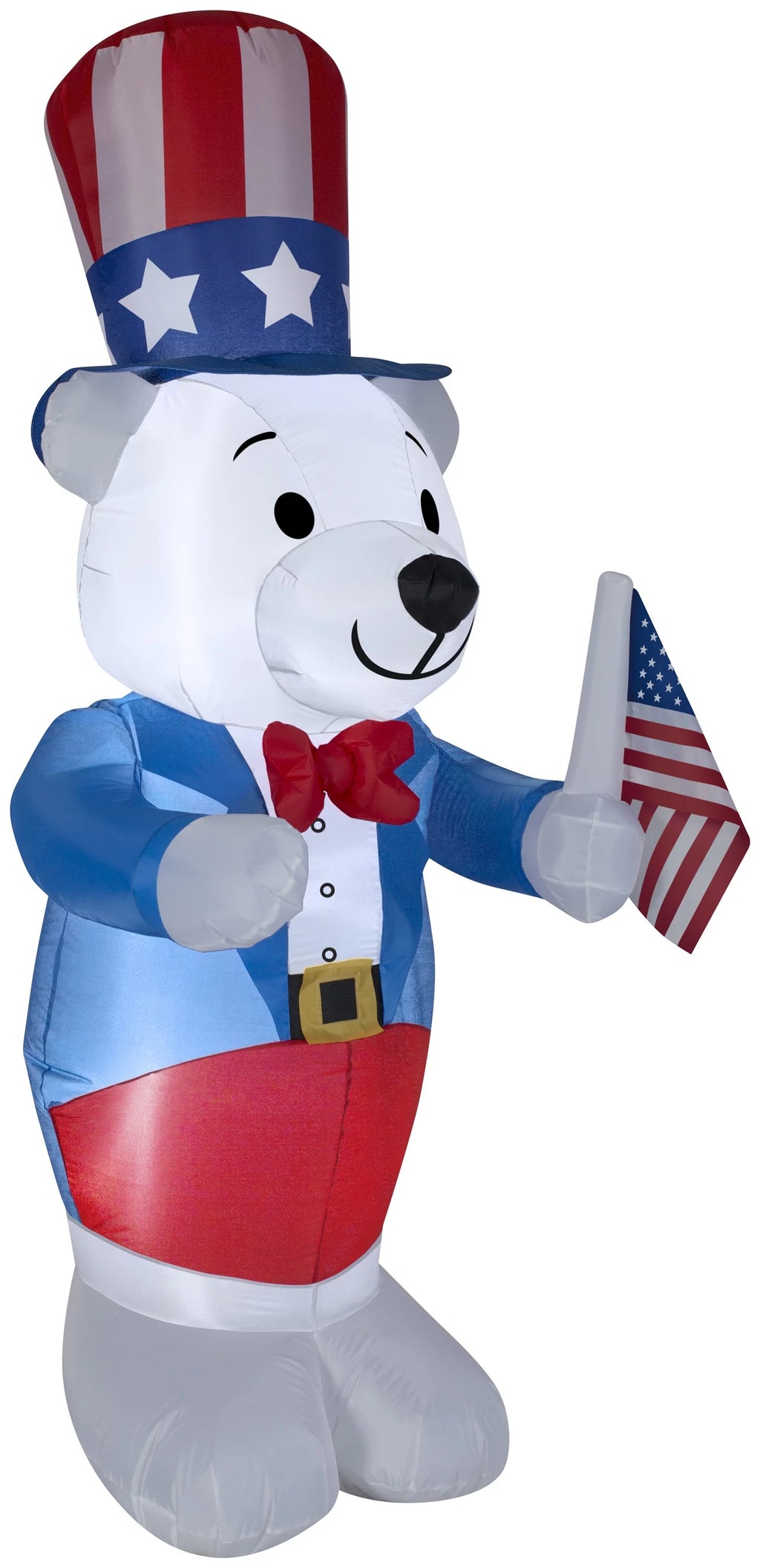 4 ft Tall Blue Inflatable Patriotic Polar Bear H21282