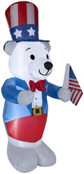4 ft Tall Blue Inflatable Patriotic Polar Bear H21282