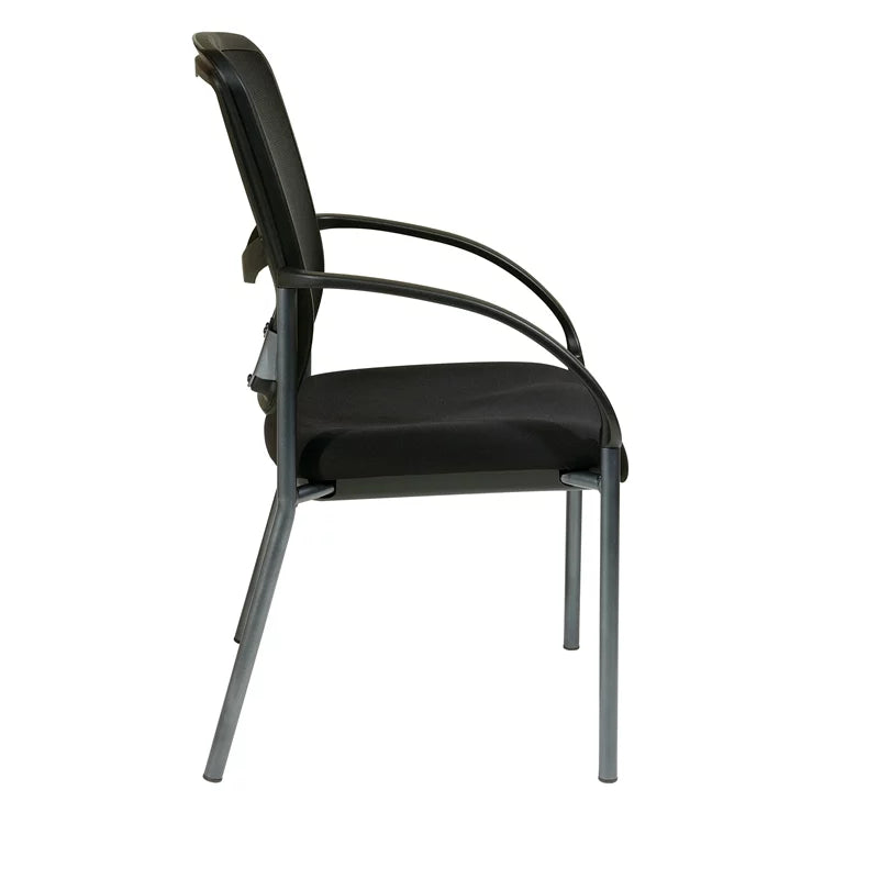 Black Visitors Chair with Arms Y8419