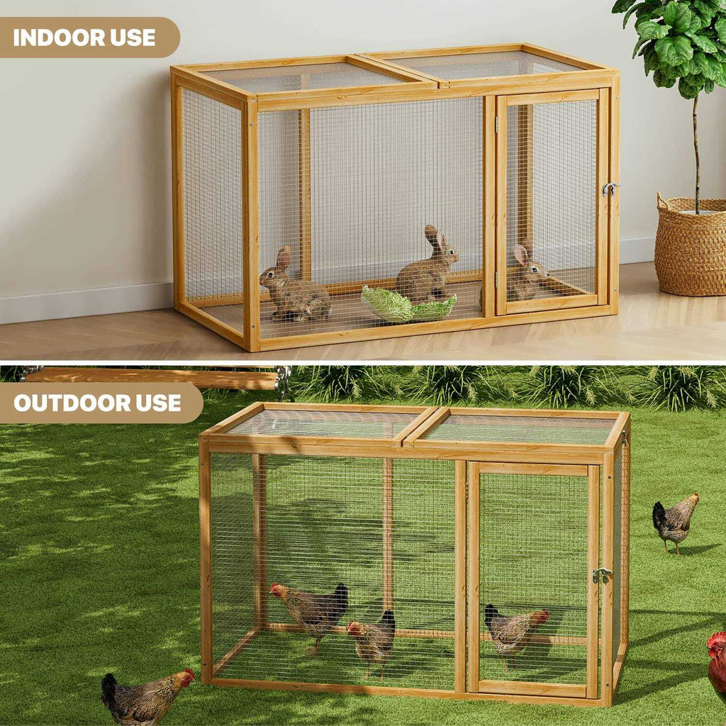 Chicken Cage Rabbit Hutch Bunny Pen with Openable Roof and Side Door R1069