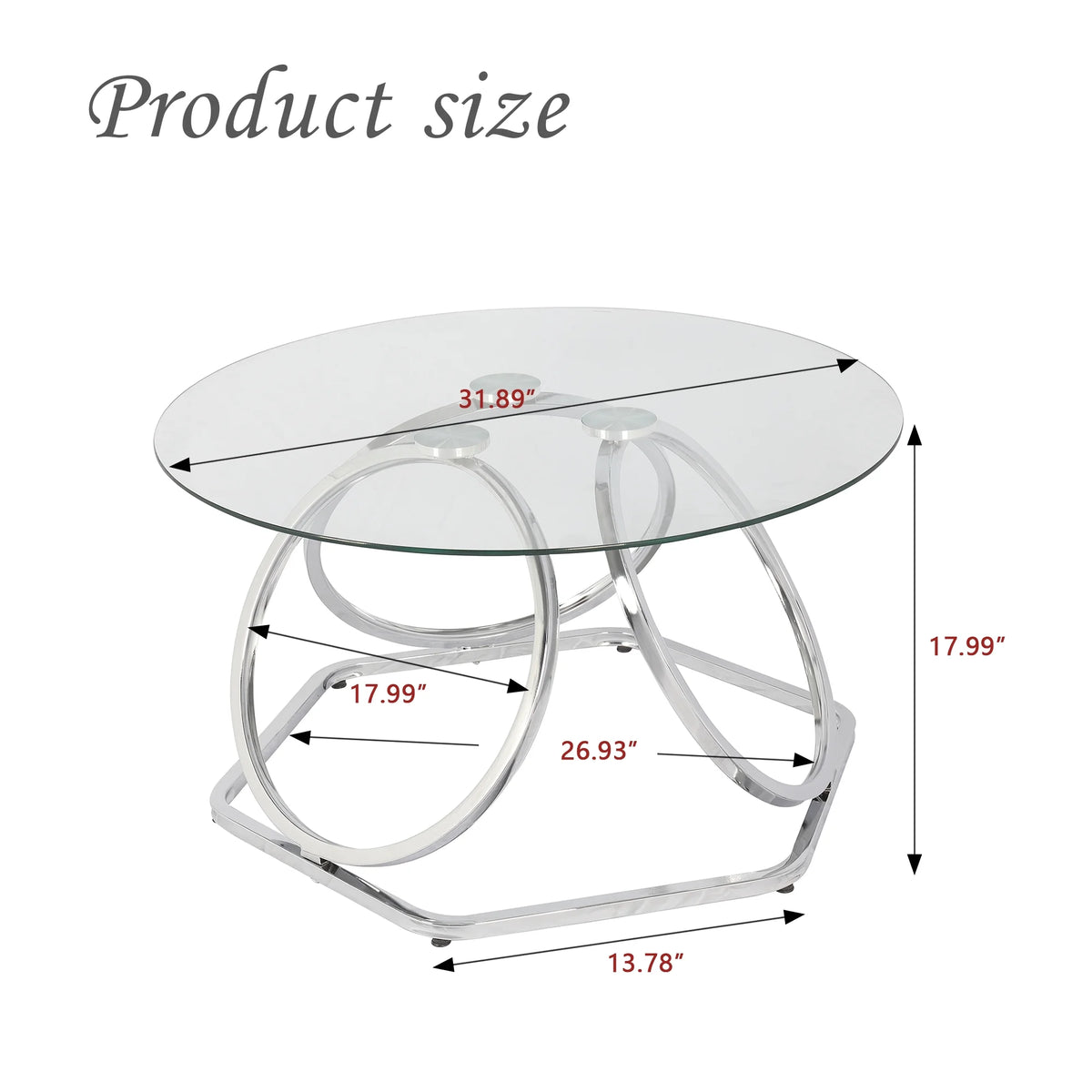 Round Chrome Finish Coffee Table K724