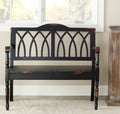 Distressed Black Rustic Bench Q55628