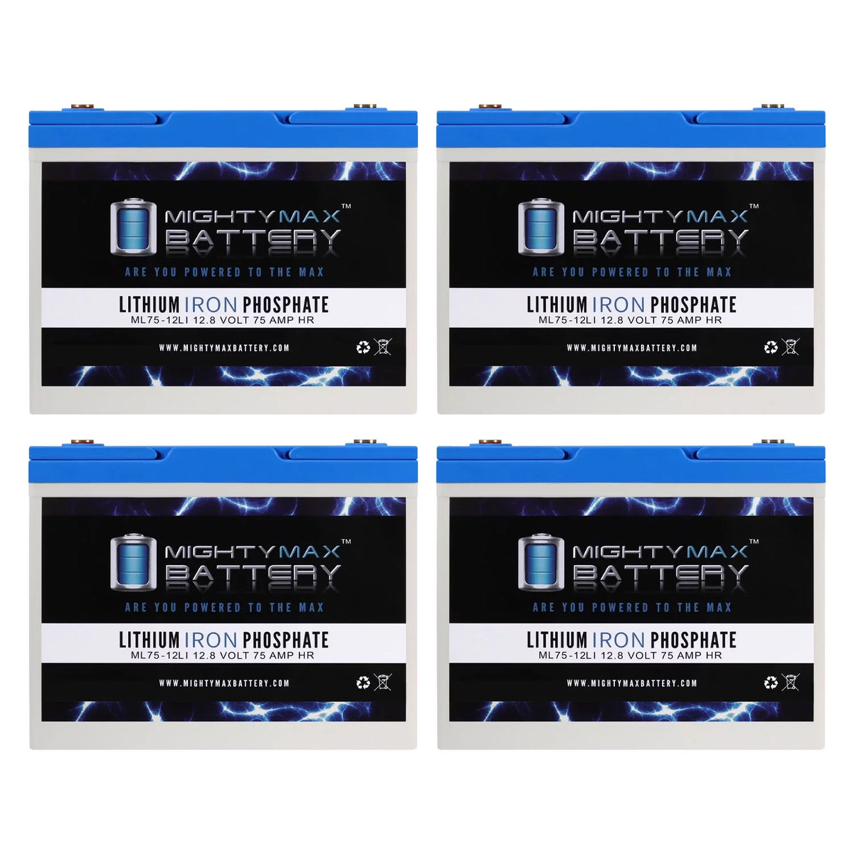 12V 75AH Lithium Replacement Battery 4 Pack T547