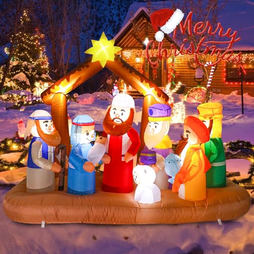 Inflatable Nutcracker Outdoor Decoration with Built-in LED Lights J246
