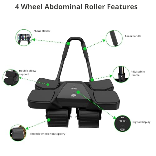 4-Wheel Abdominal Roller with Elbow Support Set of 13 H3132