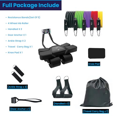 4-Wheel Abdominal Roller with Elbow Support Set of 13 H3132