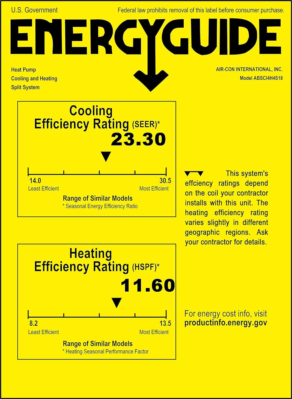 18000 Btu 23.3 SEER Ductless Mini Split Air Conditioner Heat Pump W492050