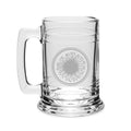 Deep Etched Glass Tankard Mug S16029