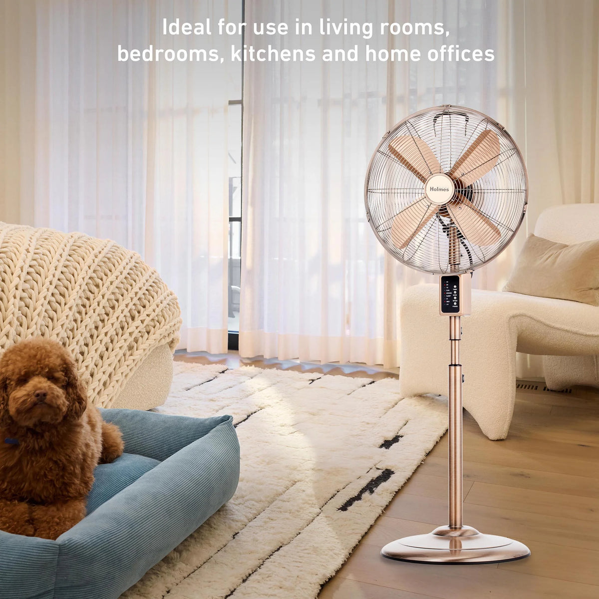 16" Digital Oscillating Metal Stand Fan V7503