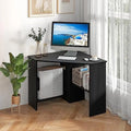 Black Corner Computer Desk with Shelves C24135