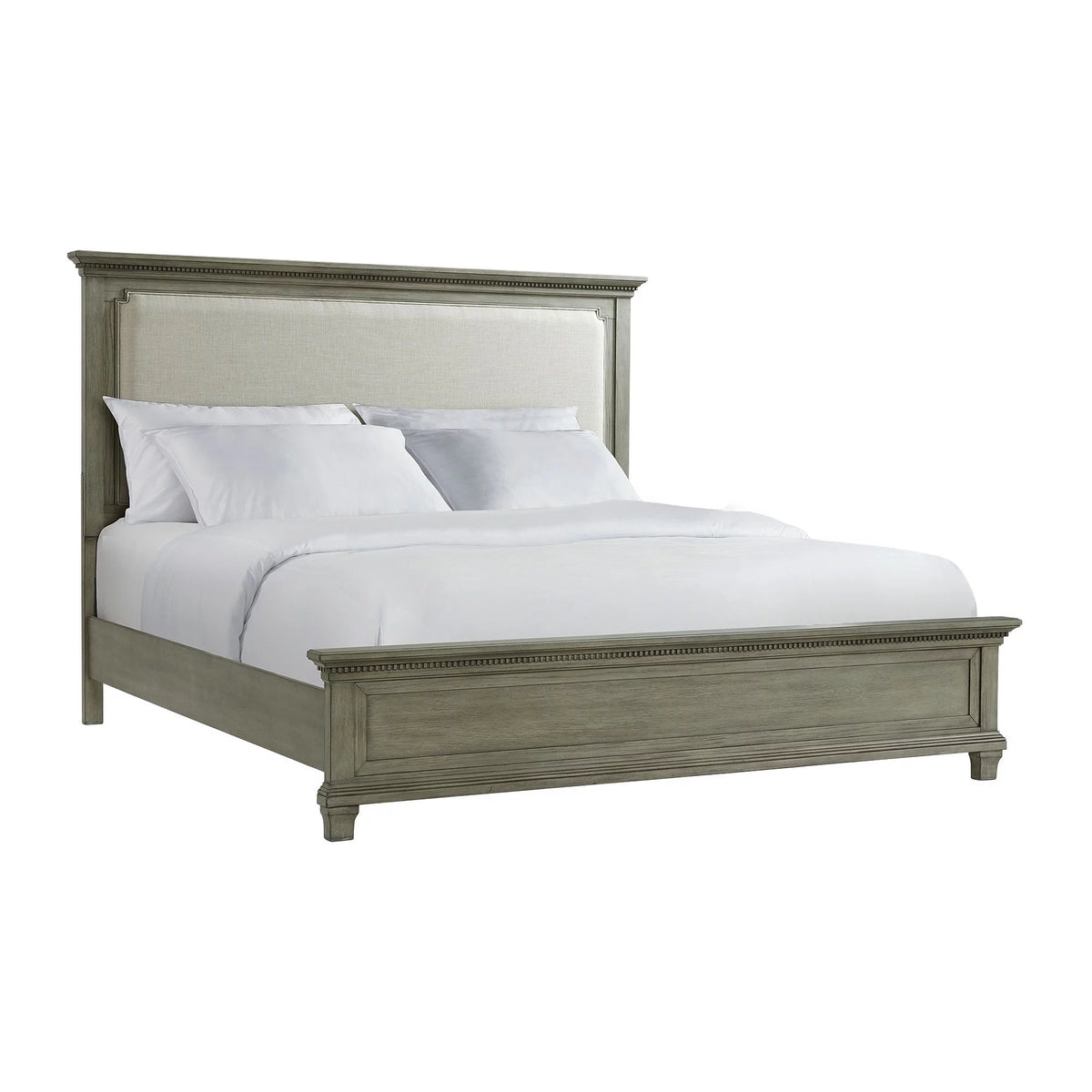 King Grey Wood Panel Bed U14101