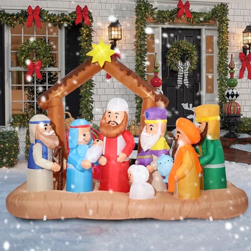 Inflatable Nutcracker Outdoor Decoration with Built-in LED Lights J246