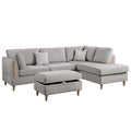 Charcoal L Shape Sectional Sofa Set with Ottoman K1321