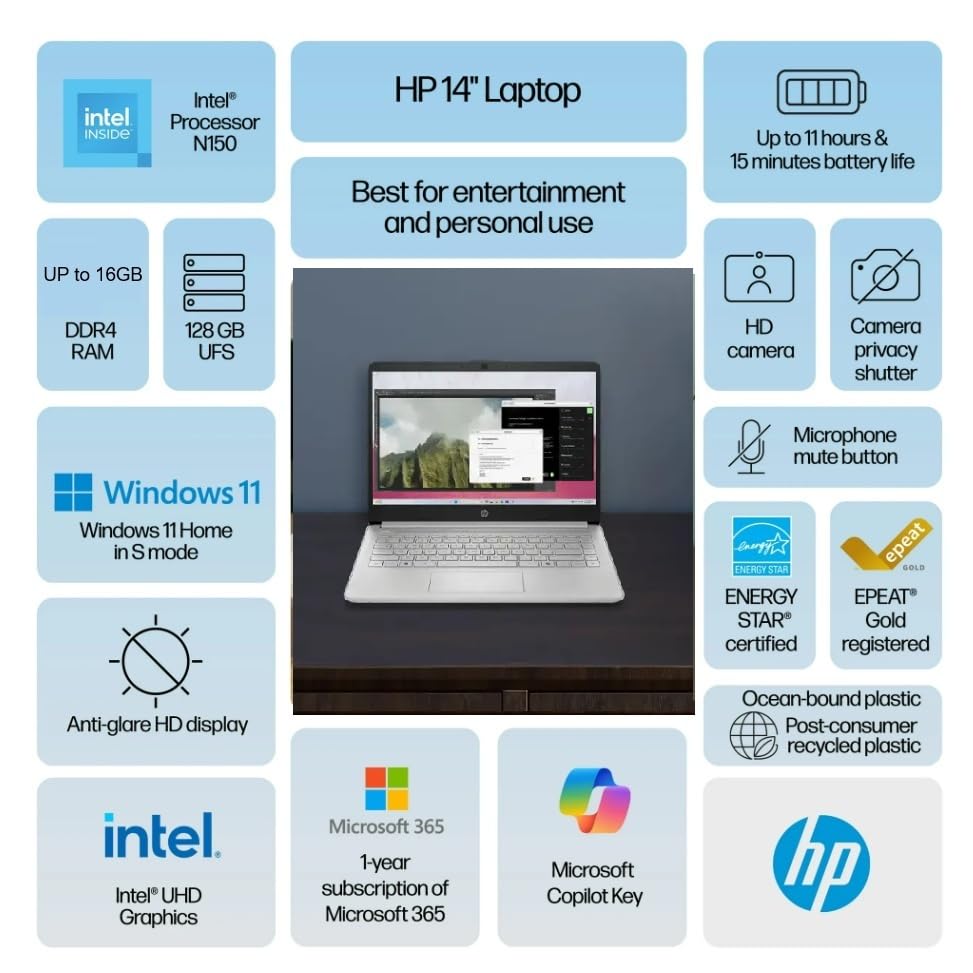 Pink 14 Inch Student Laptop Intel N150 8G RAM 128GB Windows 11 A48352