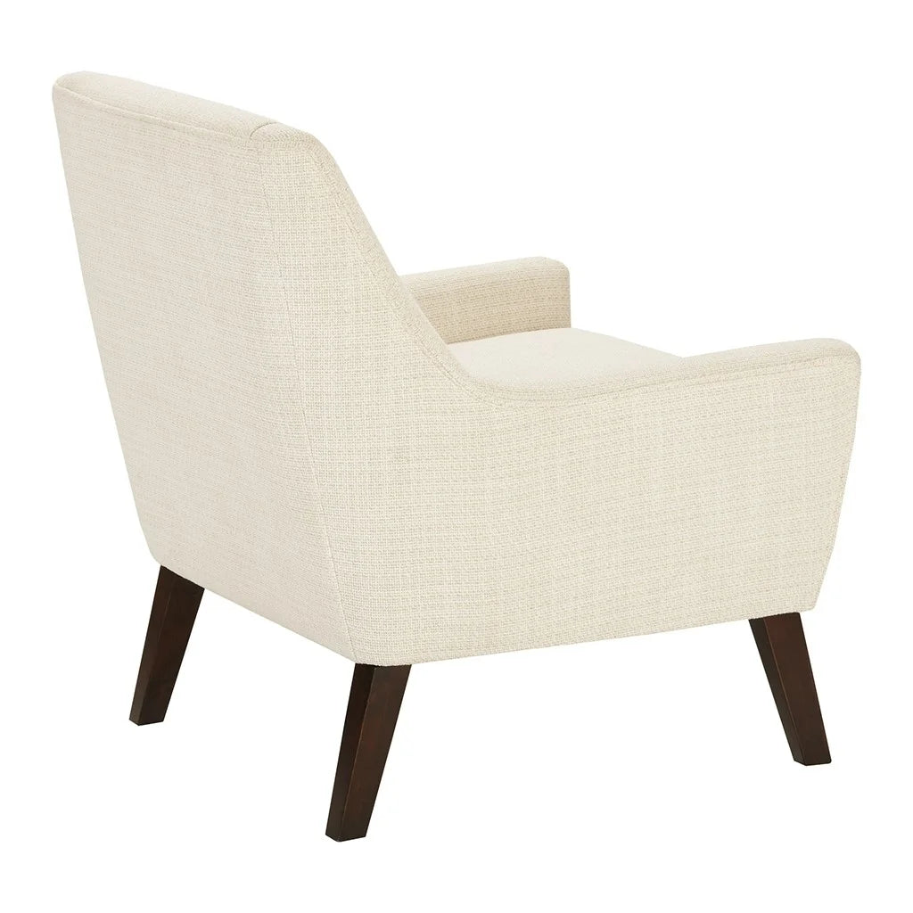 Wood Finish Accent Chair with Cream Fabric J943