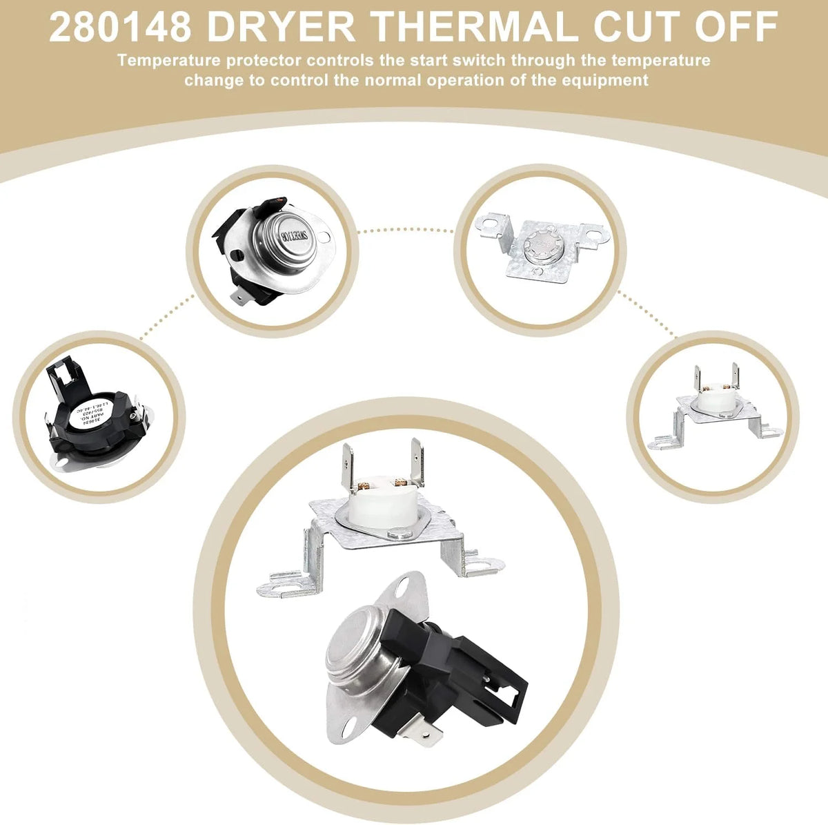 Dryer Heating Element Thermostat Kit Thermal Fuse Replacement Parts C953