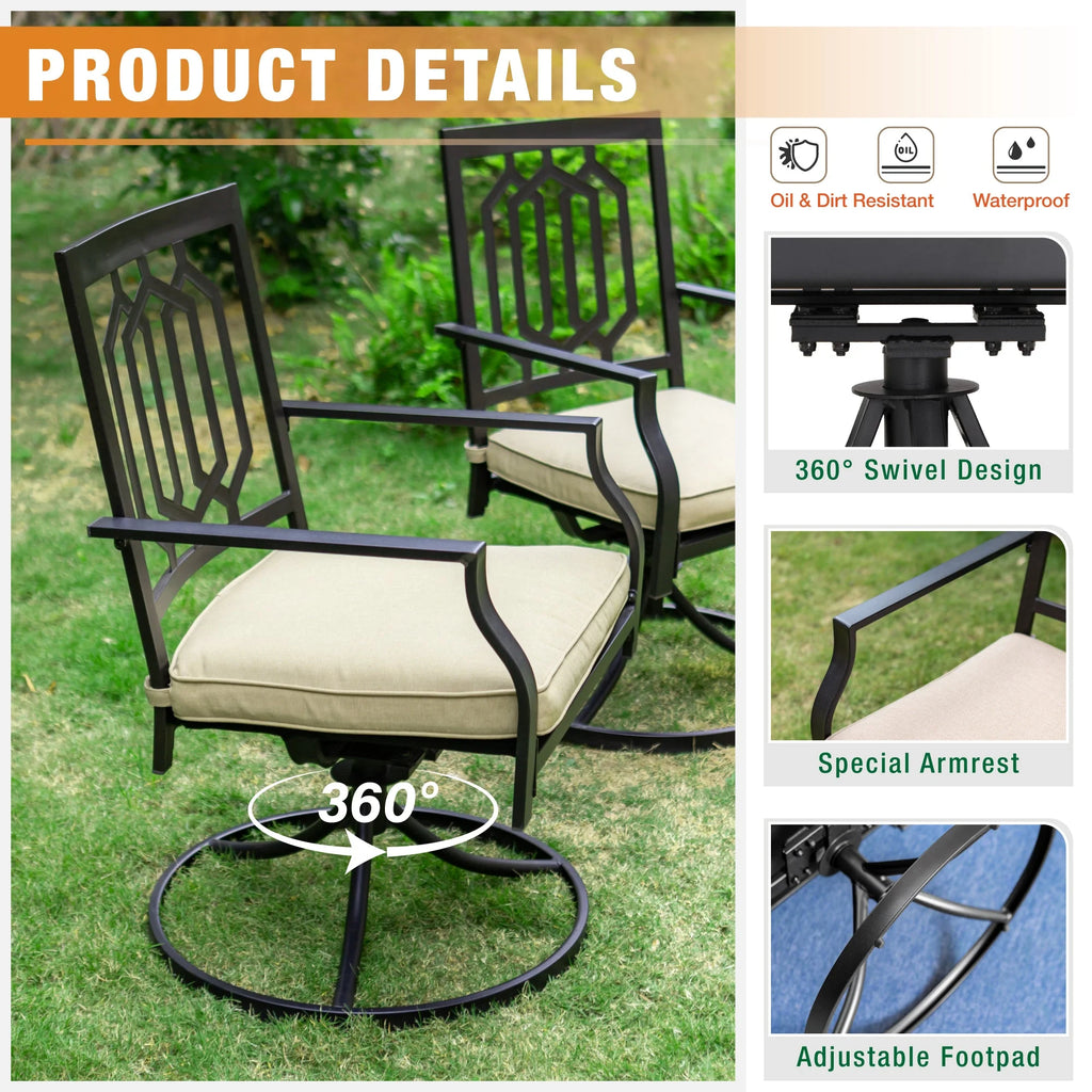 7 Piece Patio Dining Set Metal Table and Chairs A68809