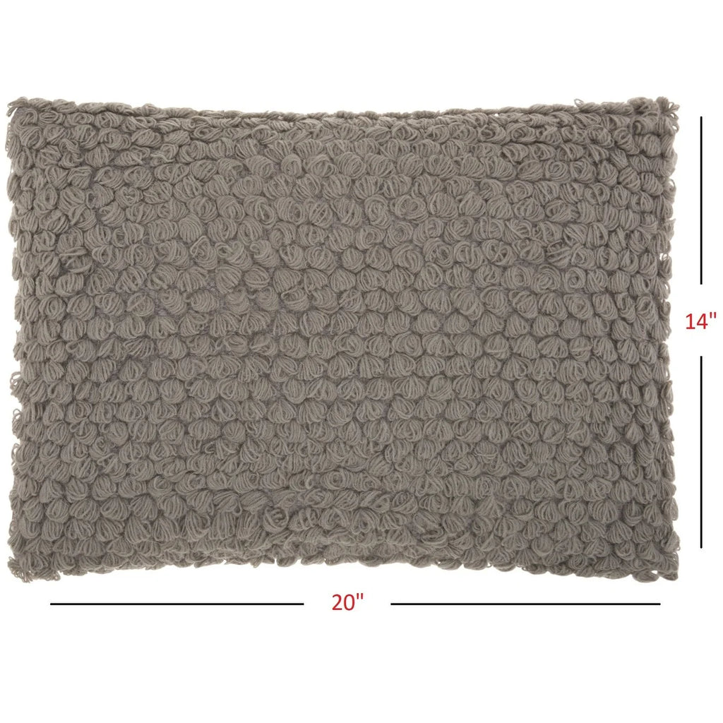 Grey Knotted Detail Lumbar Pillow O72566