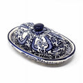 Handmade Blue Pottery Butter Dish Q487