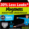 Boys Nighttime Underwear Size L 68 Count J324282