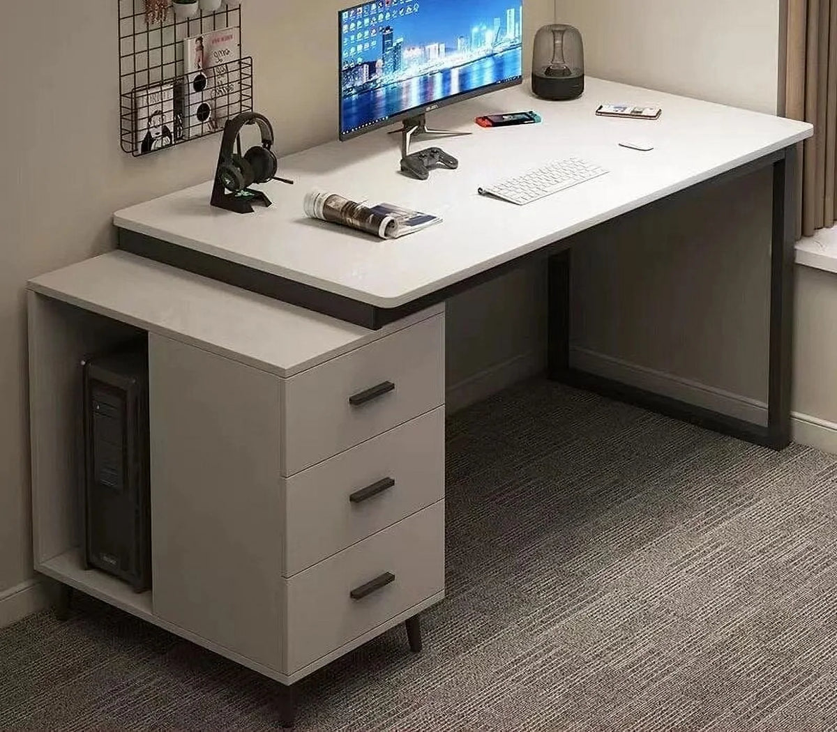 Computer Desk with Drawers D538