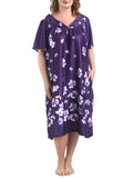 Plus Size Short Sleeve Nightgown with Pockets O122