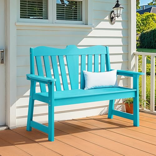 Weatherproof 2-Person Outdoor Bench with Armrests and Backrest R3444