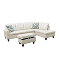 Off White 3PC Sectional with Ottoman I72532