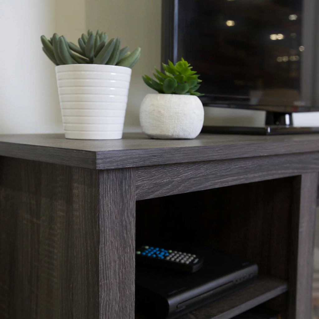 58" Rustic MDF Farmhouse Fireplace TV Stand Z506290
