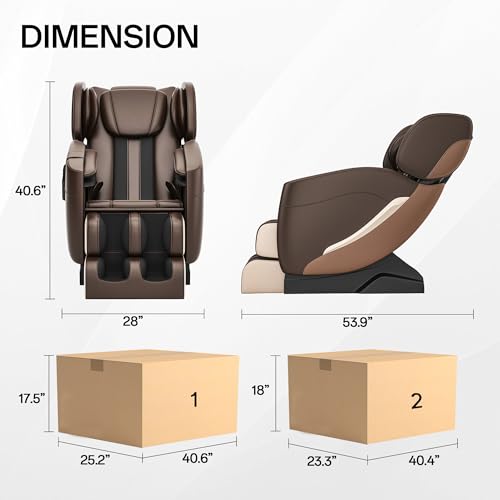 Khaki Full Body Zero Gravity Shiatsu Massage Chair with Back Heating and Foot Roller N3798