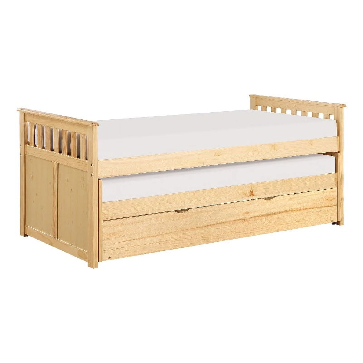 Wood Twin Bed with Twin Trundle H905