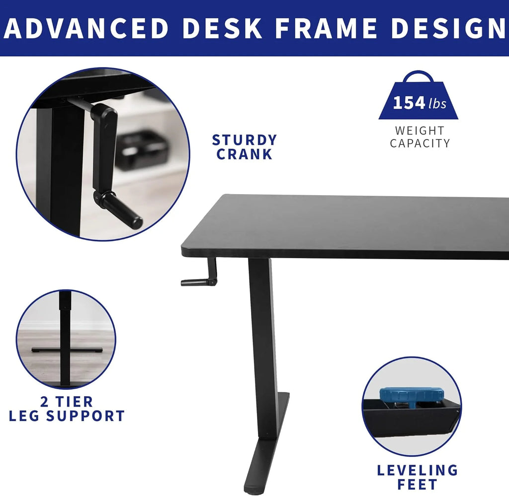Dark Walnut 43 X 24 Inch Height Adjustable Standing Desk E22464