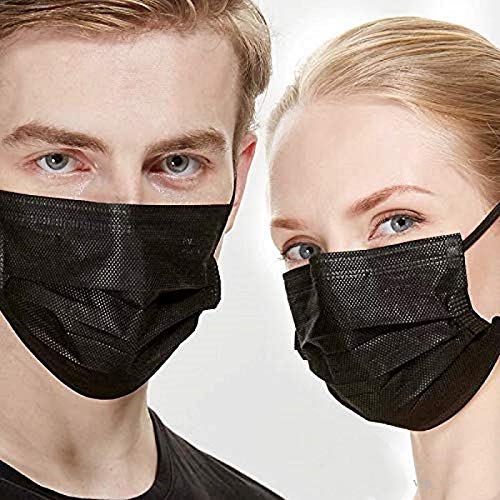 100PCS 3 Ply Black Disposable Face Mask X133964
