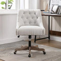 Brown Swivel Shell Chair with Wood Base and Wheels B954