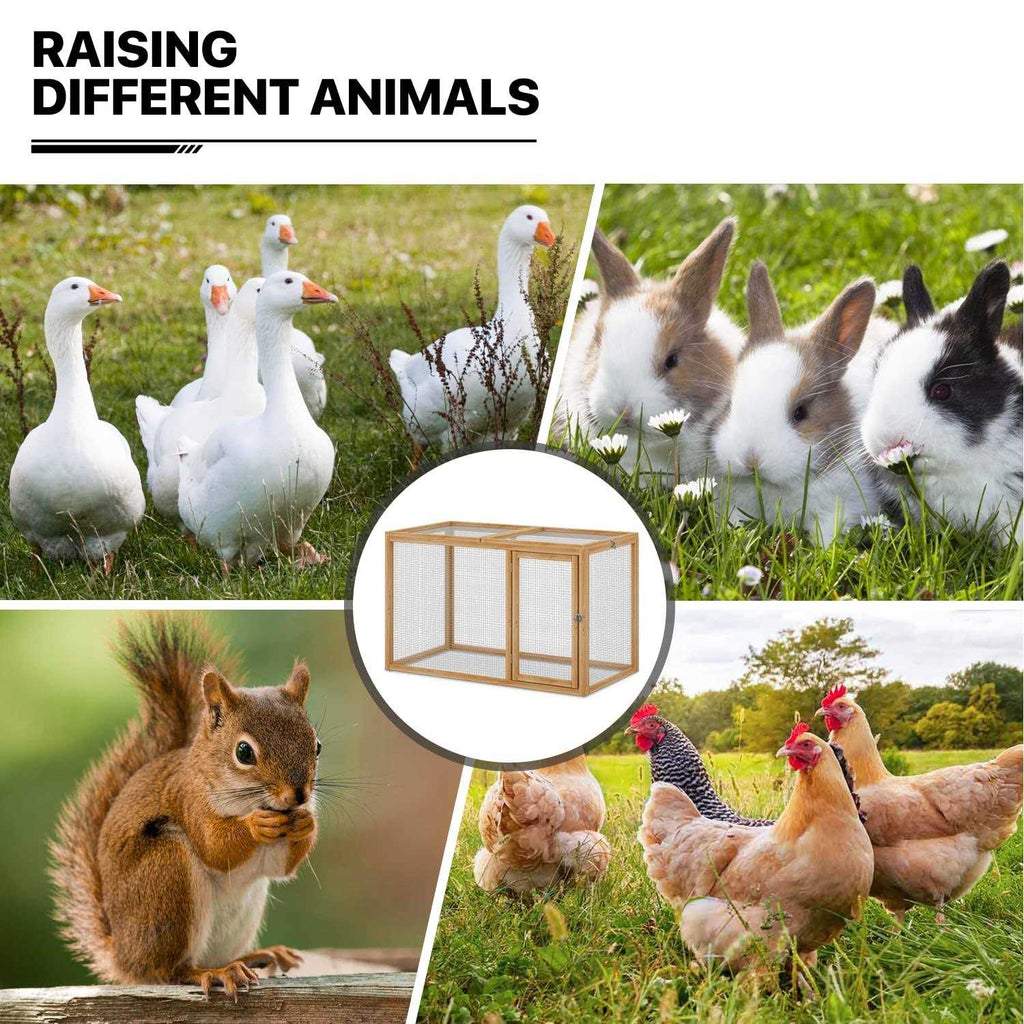 Chicken Cage Rabbit Hutch Bunny Pen with Openable Roof and Side Door R1069