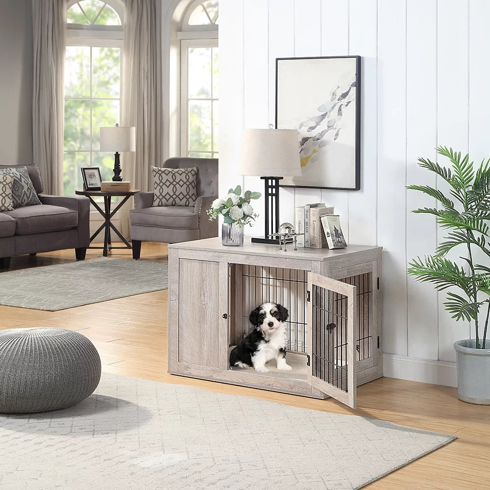Wooden Dog Crate with Double Doors F3694