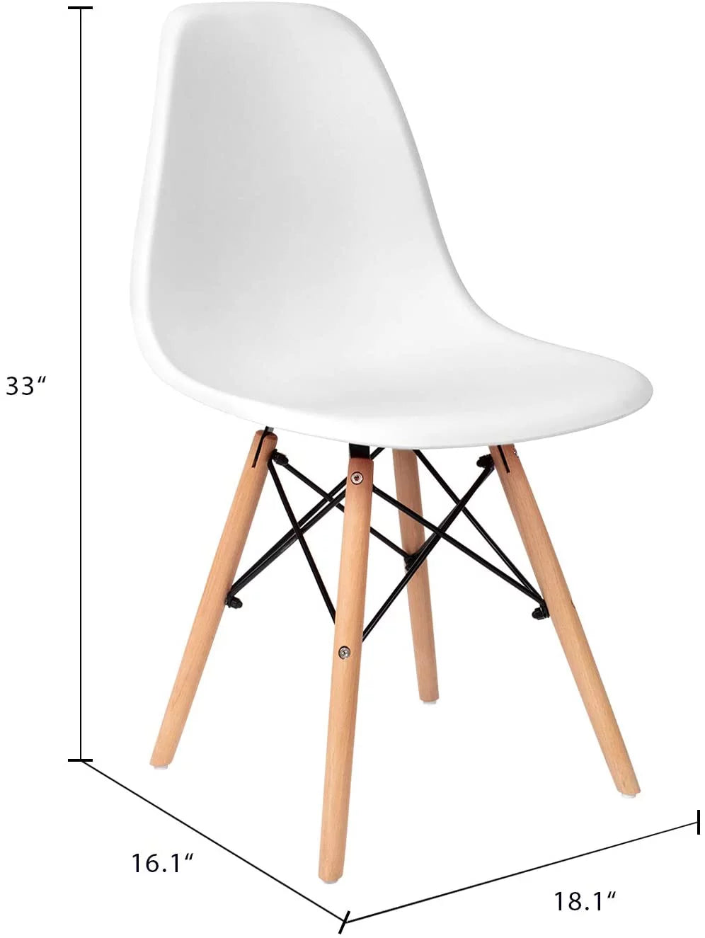 White Mid Century Modern Plastic Side Chairs Set of 4 O5299