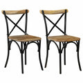 Black Solid Mango Wood Cross Chairs 2 pcs Z352722