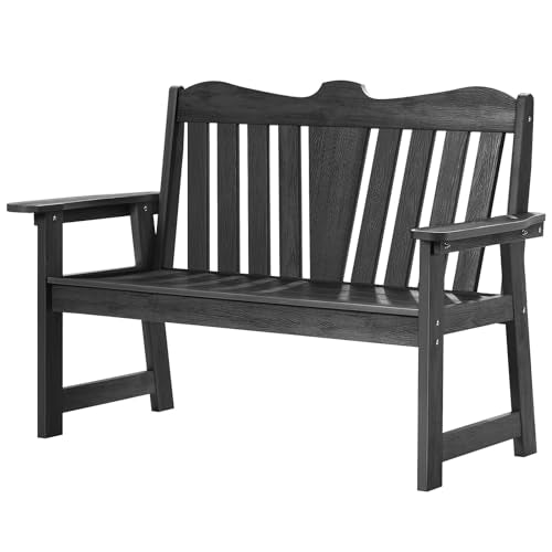 Weatherproof 2-Person Outdoor Bench with Armrests and Backrest R3444