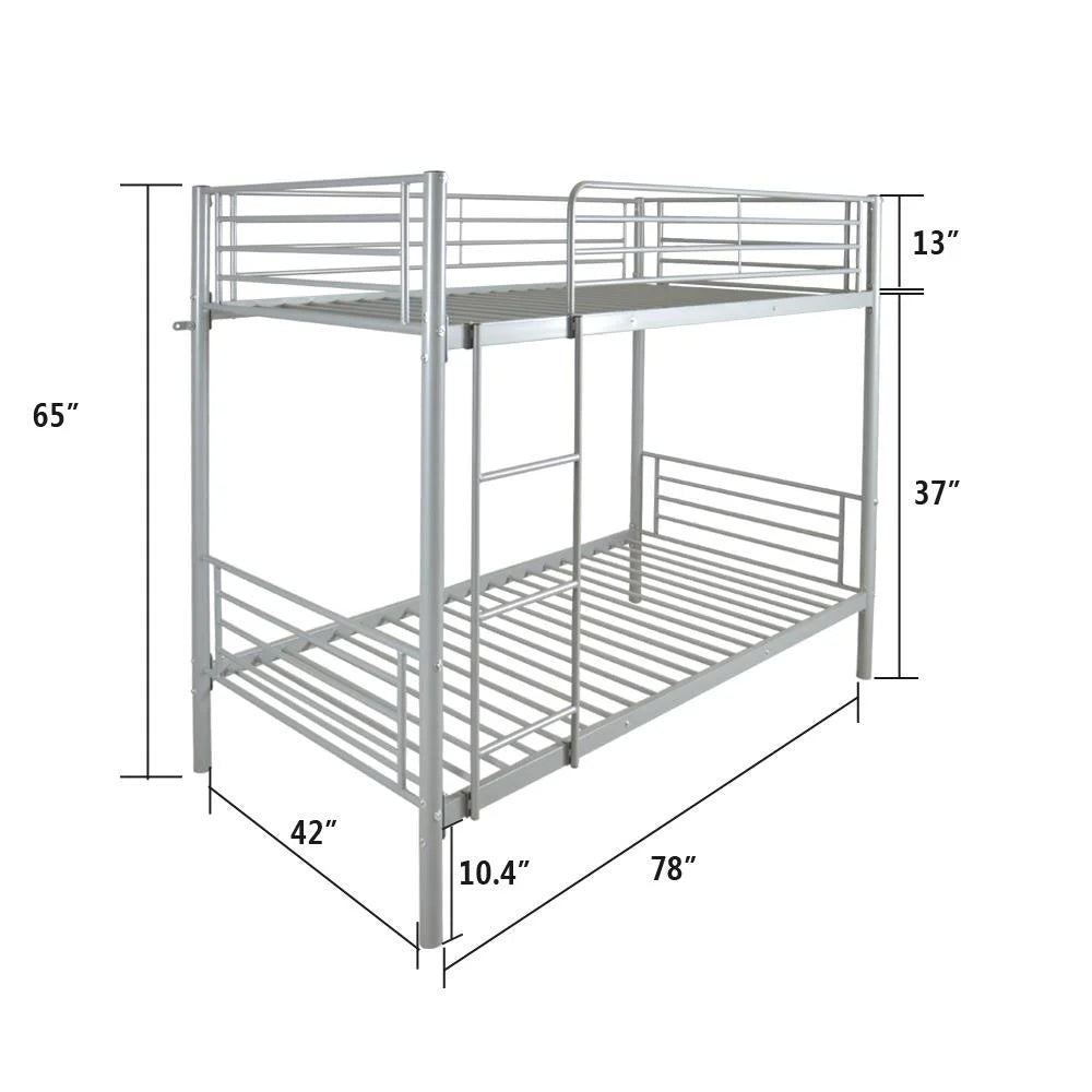 Metal Twin over Bunk Beds Frame with Ladder D96106