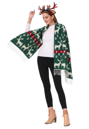Christmas Reindeer Snowflake Scarf Z83376