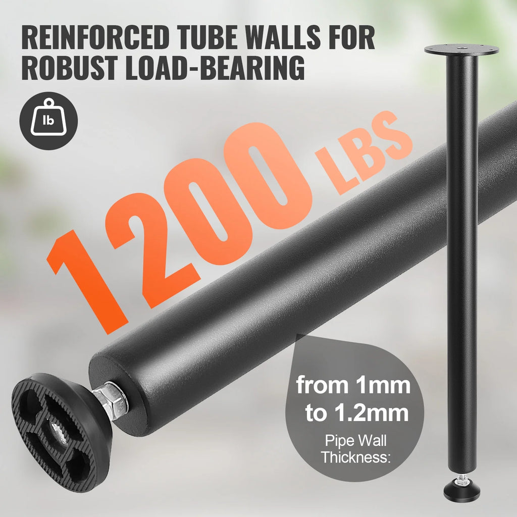 28" Solid Steel Adjustable Desk Legs Set of 4 Black B83955