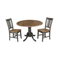 42" Wood Drop Leaf Table with 2 Side Chairs 3 Piece Set S392