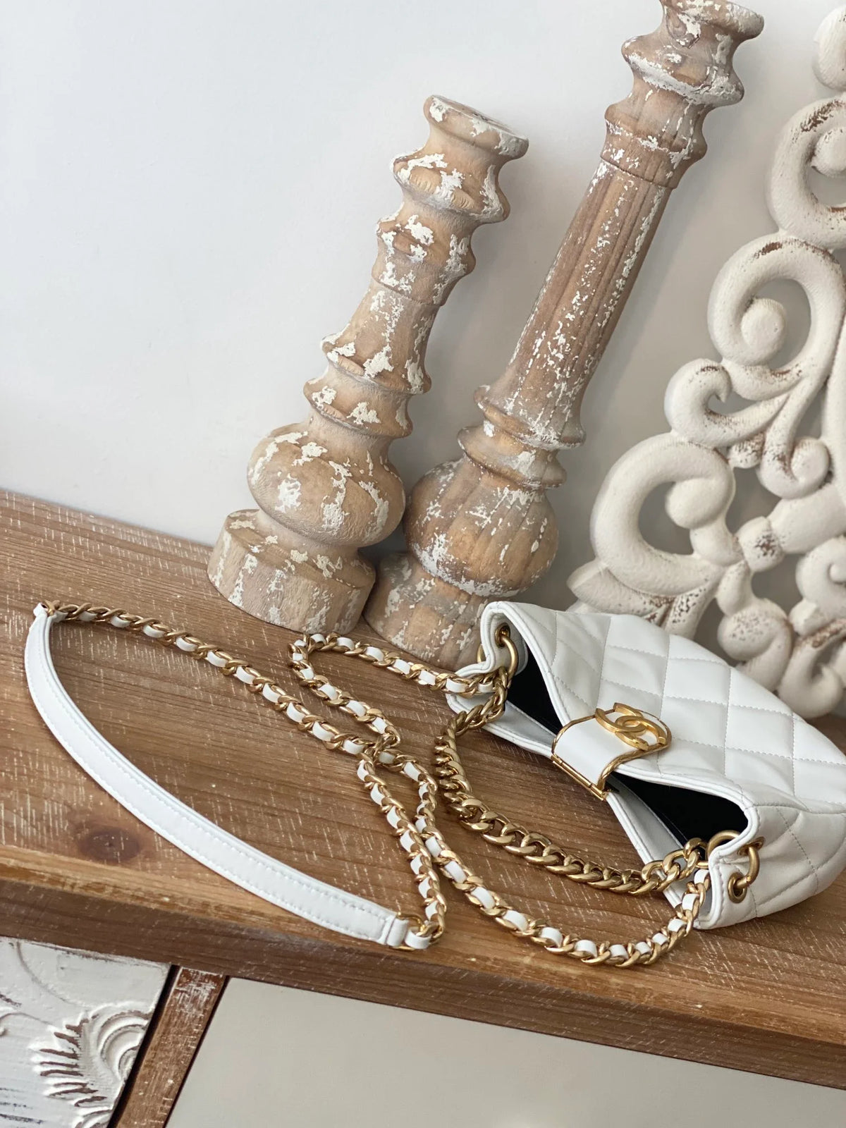 Small Hobo Bag White T8469