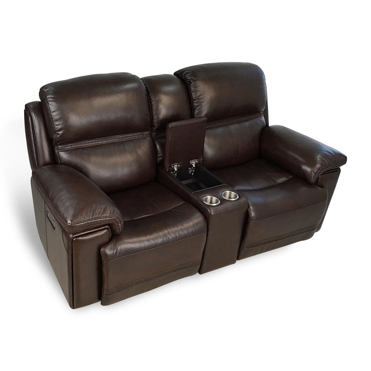 Top Grain Leather Power Reclining Loveseat with Console G5299