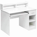 White Computer Desk with Drawer and Keyboard Tray J2678