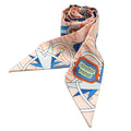 Pre-Owned 100% Silk Scarf Muffler Multi Pink W98227