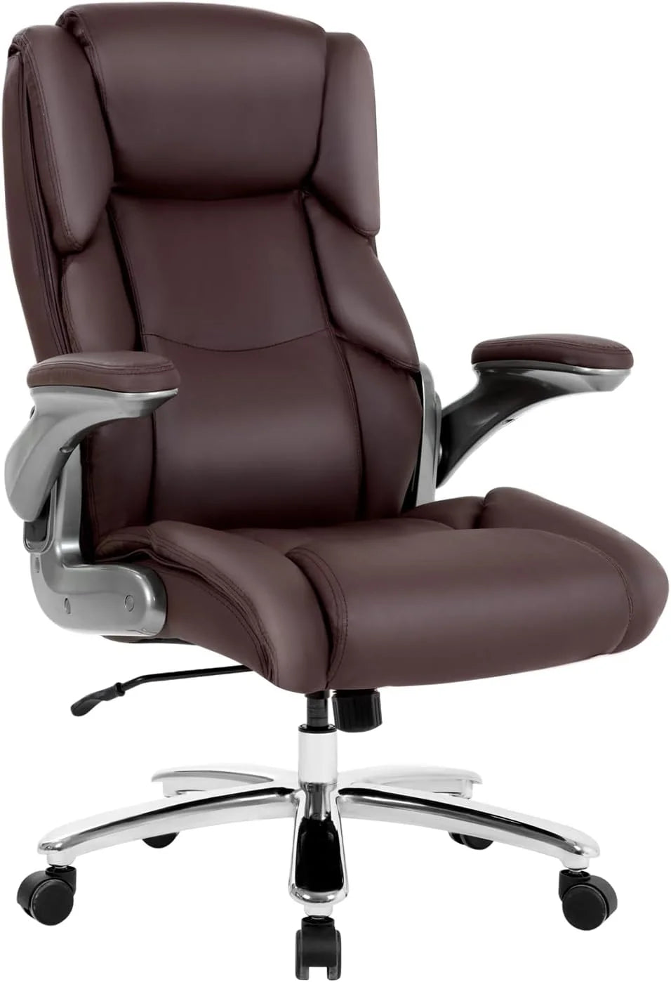 Big and Tall Brown Leather Office Chair 400lbs V9854