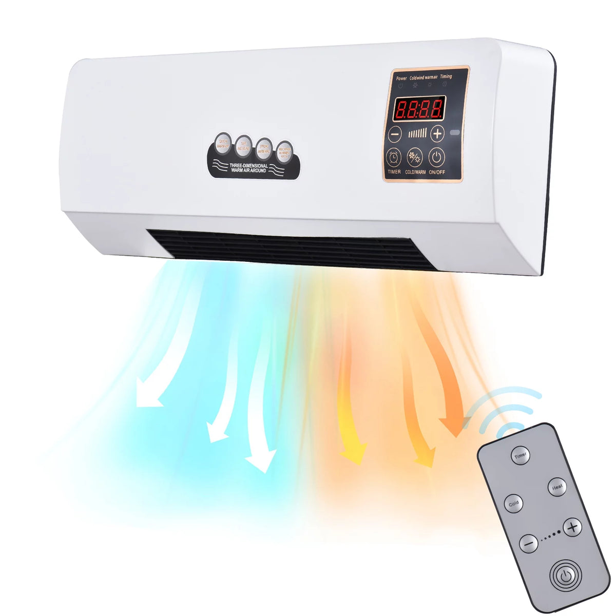1800W 2-in-1 Electric Heater and Air Conditioner Combo T739