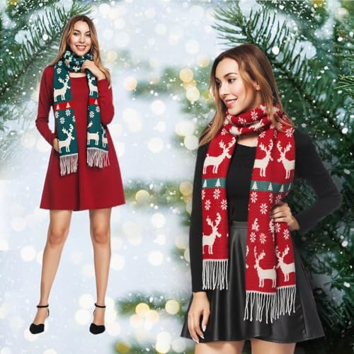 Christmas Reindeer Snowflake Scarf Z83376